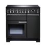 Rangemaster PDL90EICB/C, Professional Deluxe Induction 90cm Range Cooker,Charcoal Black with Chrome Trim