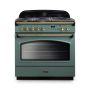 Rangemaster CLAS90FXDFFMG/B, Classic  Dual Fuel 90cm Range Cooker,Mineral Green with Brass Trim