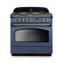 Rangemaster CLAS90FXDFFSB/B, Classic  Dual Fuel 90cm Range Cooker,Stone Blue with Brass Trim