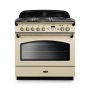 Rangemaster CLAS90FXDFFCR/B, Classic  Dual Fuel 90cm Range Cooker,Cream with Brass Trim