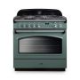 Rangemaster CLAS90FXDFFMG/C, Classic  Dual Fuel 90cm Range Cooker,Mineral Green with Chrome Trim