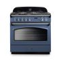 Rangemaster CLAS90FXDFFSB/C, Classic  Dual Fuel 90cm Range Cooker,Stone Blue with Chrome Trim