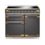 Rangemaster ELS100EISL/AB, Elise Luxe Induction 100cm Range Cooker,Slate with Brass Trim