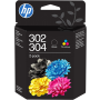 HP B82L1AE, 302/304 Tri-color/Black Ink Cartridge Combo - 2 Pack