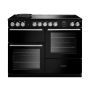 Rangemaster NEXO110EIPGBLCM1,  Nexus 110 Induction Electric Range Cooker with Induction Hob, Gloss Black with Chrome trim