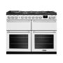 Rangemaster NEXB110DFPWHTCM1, Nexus 110 Dual Fuel Range Cooker, White with Chrome trim