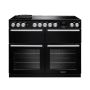 Rangemaster NEXB110EIPGBLCM1, Nexus 110 Induction Range Cooker, Gloss Black with Chrome trim
