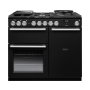 Rangemaster NEX100DFPCBLCM1, Nexus 100 Dual Fuel Range Cooker, Charcoal Black with Chrome trim