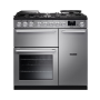 Rangemaster NEX90DFSTSTCM1, Nexus 90 Dual Fuel Range Cooker, Stainless Steel with Chrome trim