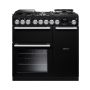 Rangemaster NEX90DFPGBLCM1, Nexus 90 Dual Fuel Range Cooker, Stainless Steel with Chrome trim