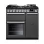 Rangemaster NEX90DFPSLTCM1, Nexus 90 Dual Fuel Range Cooker, Slate with Chrome trim