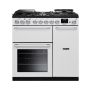 Rangemaster NEX90DFPWHTCM1, Nexus 90 Dual Fuel Range Cooker, White with Chrome trim
