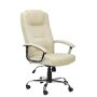 Alphason AOC4201ALCM, Leather Home Office Chair, Cream