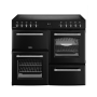 Belling FH100EBLK, 100cm, Farmhouse Electric Rangecooker, Black