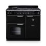 Rangemaster CL100DFPGBL/CM1, Classic  Dual Fuel 100cm Range Cooker,Gloss Black with Chrome Trim