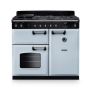 Rangemaster CL100DFPMSB/CM1, Classic  Dual Fuel 100cm Range Cooker,Misty Blue with Chrome Trim