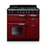 Rangemaster CL90DFPBOR/CM1, Classic  Dual Fuel 90cm Range Cooker,Bordeaux with Chrome Trim