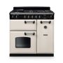 Rangemaster CL90DFPPCR/CM1, Classic  Dual Fuel 90cm Range Cooker,Pale Cream with Chrome Trim