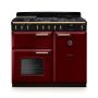 Rangemaster CLDL100DFPBOR/AB1, Classic Deluxe Dual Fuel 100cm Range Cooker,Bordeaux with Brass Trim