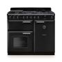Rangemaster CLDL100DFPCBL/CM1, Classic Deluxe Dual Fuel 100cm Range Cooker,Charcoal Black with Chrome Trim