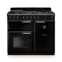 Rangemaster CLDL100DFPGBL/CM1, Classic Deluxe Dual Fuel 100cm Range Cooker,Gloss Black with Chrome Trim