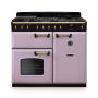 Rangemaster CLDL100DFPHTH/AB1, Classic Deluxe Dual Fuel 100cm Range Cooker,Heather with Brass Trim