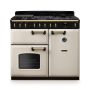 Rangemaster CLDL100DFPPCR/AB1, Classic Deluxe Dual Fuel 100cm Range Cooker,Pale Cream with Brass Trim
