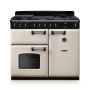 Rangemaster CLDL100DFPPCR/CM1, Classic Deluxe Dual Fuel 100cm Range Cooker,Pale Cream with Chrome Trim