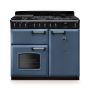 Rangemaster CLDL100DFPSTB/CM1, Classic Deluxe Dual Fuel 100cm Range Cooker,Stone Blue with Chrome Trim
