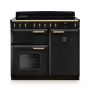Rangemaster CLDL100EIPCBL/AB1, Classic Deluxe Induction 100cm Range Cooker,Charcoal Black with BrassTrim