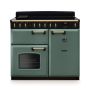 Rangemaster CLDL100EIPMGR/AB1, Classic Deluxe Induction 100cm Range Cooker,Mineral Green with Brass Trim