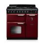 Rangemaster CLDL90DFPBOR/CM1, Classic Deluxe Dual Fuel 90cm Range Cooker,Bordeaux with Chrome Trim