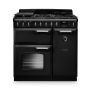 Rangemaster CLDL90DFPCBL/CM1, Classic Deluxe Dual Fuel 90cm Range Cooker,Charcoal Black with Chrome Trim