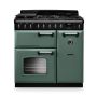 Rangemaster CLDL90DFPMGR/CM1, Classic Deluxe Dual Fuel 90cm Range Cooker,Mineral Green with Chrome Trim