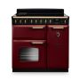 Rangemaster CLDL90EIPBOR/AB1, Classic Deluxe Induction 90cm Range Cooker,Bordeaux with Brass Trim