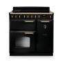 Rangemaster CLDL90EIPCBL/AB1, Classic Deluxe Induction 90cm Range Cooker,Charcoal Black with BrassTrim
