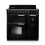 Rangemaster CLDL90EIPGBL/CM1, Classic Deluxe Induction 90cm Range Cooker,Gloss Black with Chrome Trim