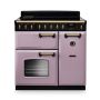 Rangemaster CLDL90EIPHTH/AB1, Classic Deluxe Induction 90cm Range Cooker,Heather with Brass Trim