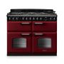 Rangemaster CLDLB110DFPBOR/CM1, Classic Deluxe Dual Fuel 110cm Range Cooker,Bordeaux with Chrome Trim