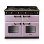 Rangemaster CLDLB110DFPHTH/AB1, Classic Deluxe Dual Fuel 110cm Range Cooker,Heather with Brass Trim