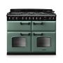 Rangemaster CLDLB110DFPMGR/CM1, Classic Deluxe Dual Fuel 110cm Range Cooker,Mineral Green with Chrome Trim