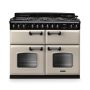 Rangemaster CLDLB110DFPPCR/CM1, Classic Deluxe Dual Fuel 110cm Range Cooker,Pale Cream with Chrome Trim