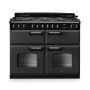 Rangemaster CLDLB110DFPSLT/CM1, Classic Deluxe Dual Fuel 110cm Range Cooker,Slate With Chrome Trim