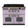 Rangemaster  CLDLB110EIPHTH/AB1, Classic Deluxe 110cm Induction Range Cooker (Slow Oven) , Heather with Antique Brass Trim