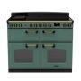 Rangemaster  CLDLB110EIPMGR/AB1, Classic Deluxe 110cm Induction Range Cooker (Slow Oven) , Mineral Green with Antique Brass Trim