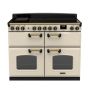 Rangemaster  CLDLB110EIPPCR/AB1, Classic Deluxe 110cm Induction Range Cooker (Slow Oven) , Pale Cream with Antique Brass Trim