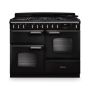 Rangemaster CLDLO110DFPCBL/CM1, Classic Deluxe Dual Fuel 110cm Range Cooker,Charcoal Black with Chrome Trim