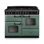 Rangemaster CLDLO110DFPMGR/CM1, Classic Deluxe Dual Fuel 110cm Range Cooker,Mineral Green with Chrome Trim