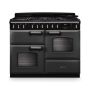 Rangemaster CLDLO110DFPSLT/CM1, Classic Deluxe Dual Fuel 110cm Range Cooker,Slate With Chrome Trim