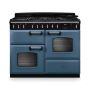 Rangemaster CLDLO110DFPSTB/CM1, Classic Deluxe Dual Fuel 110cm Range Cooker,Stone Blue with Chrome Trim